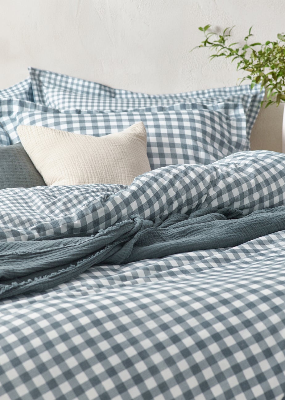 Yard Barton Gingham Check Navy Duvet Cover Set
