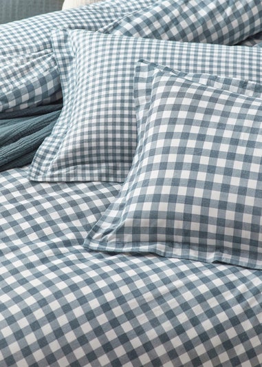 Yard Barton Gingham Check Navy Duvet Cover Set