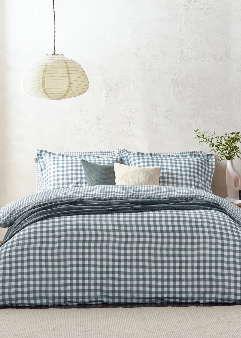 Yard Barton Gingham Check Navy Duvet Cover Set