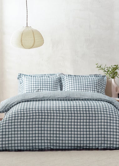 Yard Barton Gingham Check Navy Duvet Cover Set