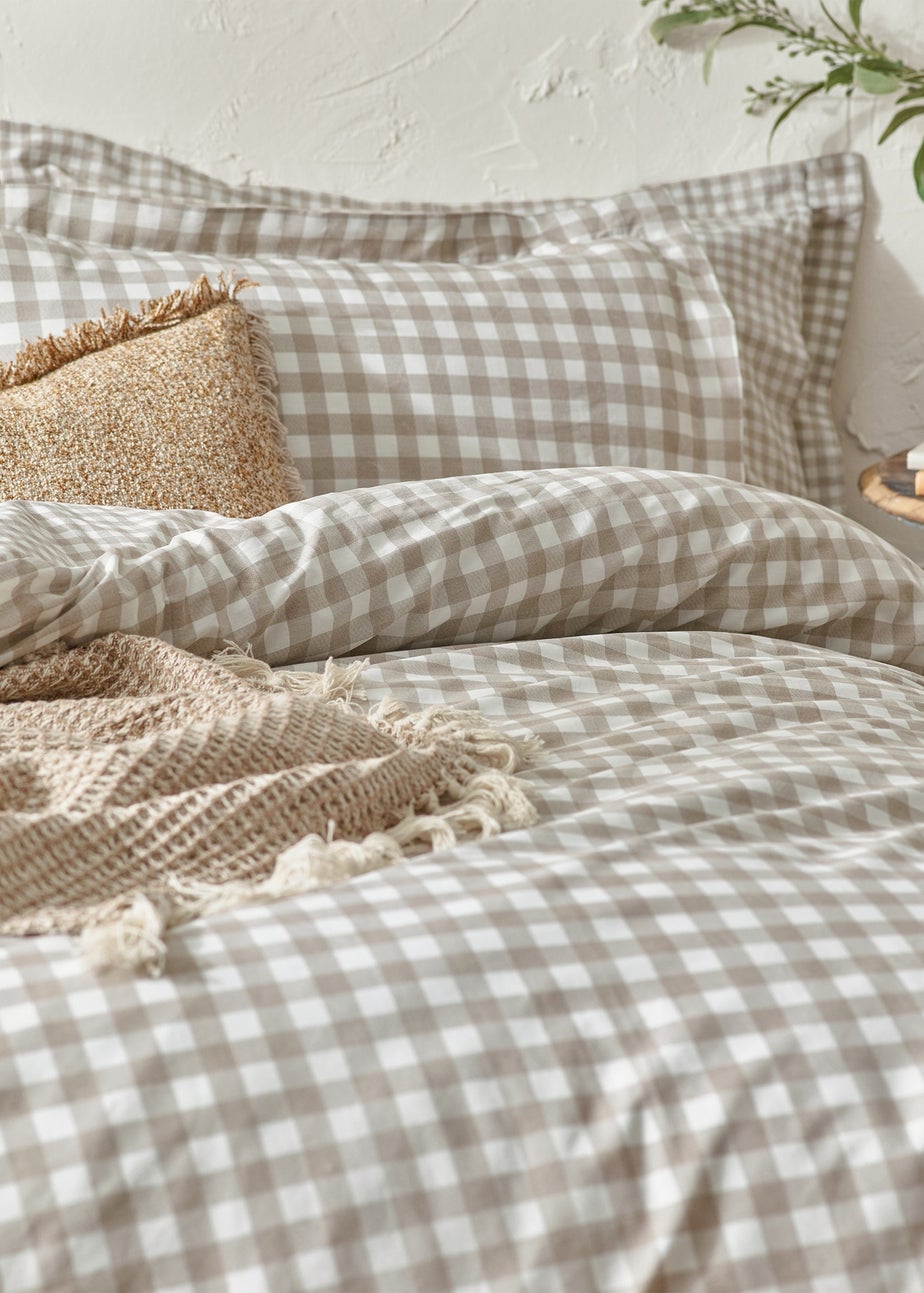 Yard Barton Gingham Check Natural Duvet Cover Set