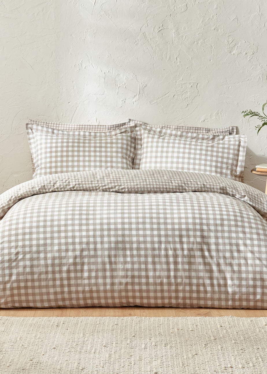 Yard Barton Gingham Check Natural Duvet Cover Set