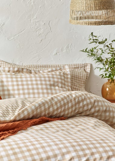Yard Barton Gingham Check Biscuit Duvet Cover Set