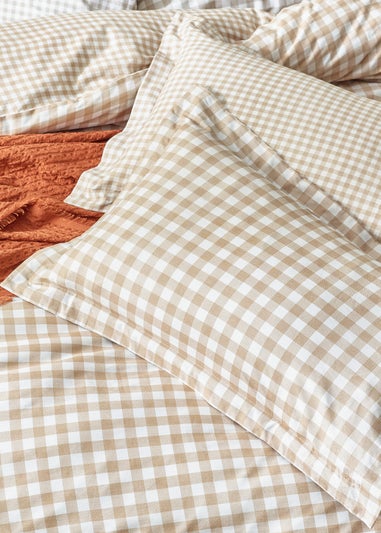Yard Barton Gingham Check Biscuit Duvet Cover Set