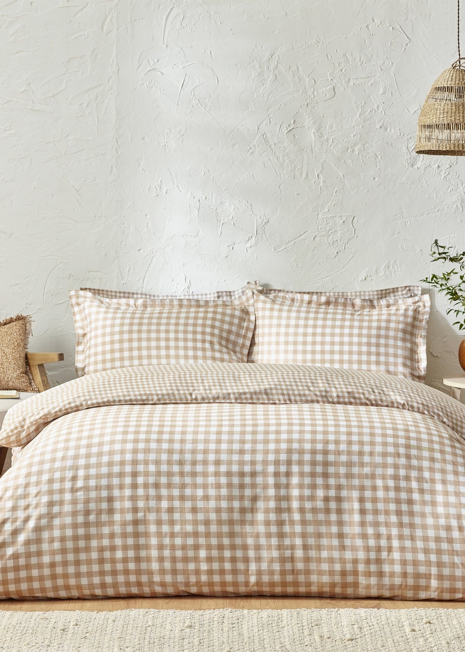 Yard Barton Gingham Check Biscuit Duvet Cover Set