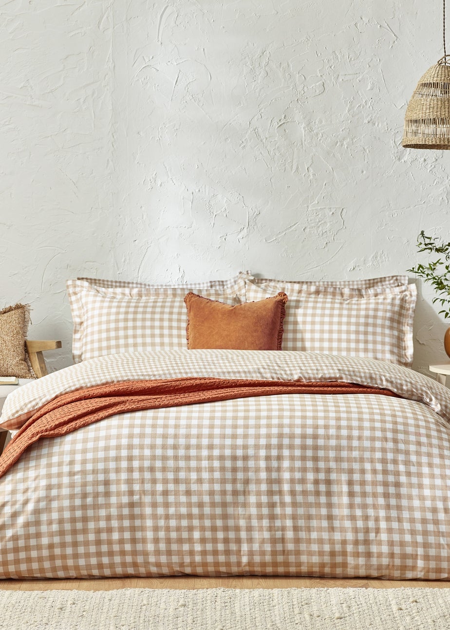 Yard Barton Gingham Check Biscuit Duvet Cover Set