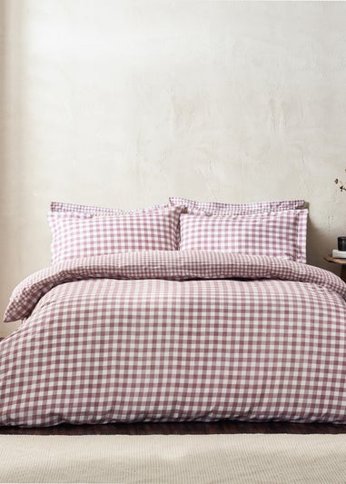 Yard Barton Gingham Check Berry Duvet Cover Set