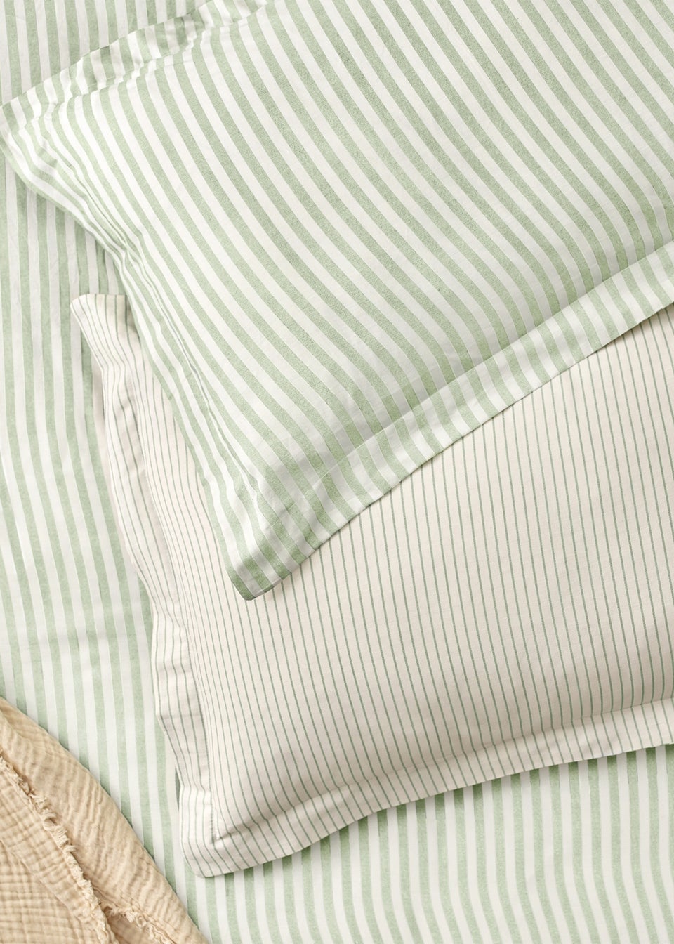 Yard Hebden Melange Stripe Eucalyptus Pillowcase