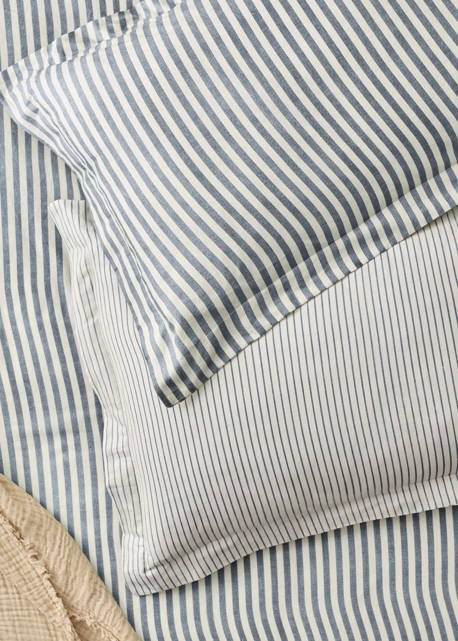 Yard Hebden Melange Stripe Navy Pillowcase