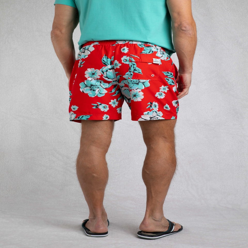Weird Fish Retro Red Belukha Printed Swim Shorts