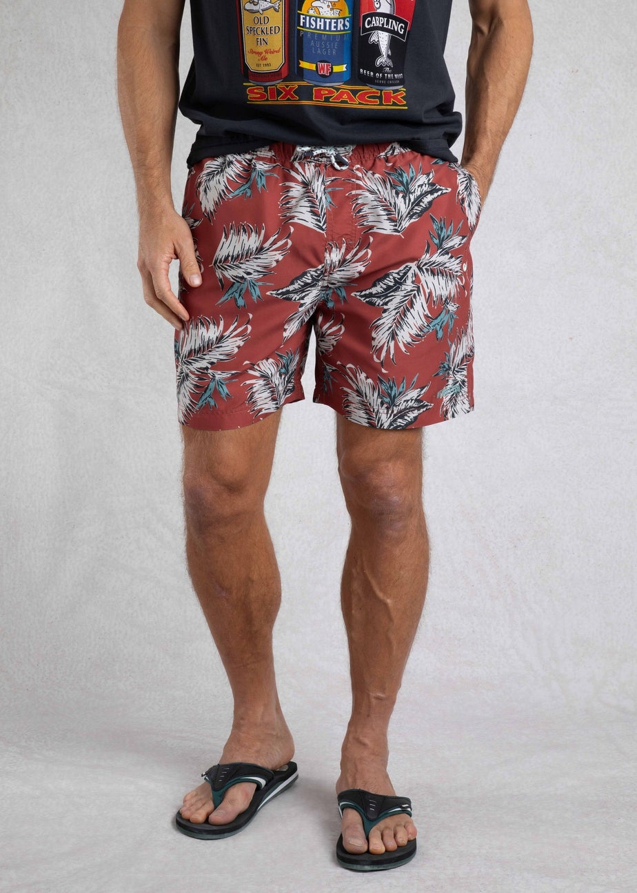 Weird Fish Paprika Belukha Printed Swim Shorts
