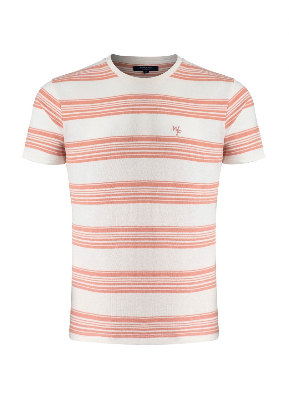 Weird Fish White Xavier Crepe Stripe T-Shirt
