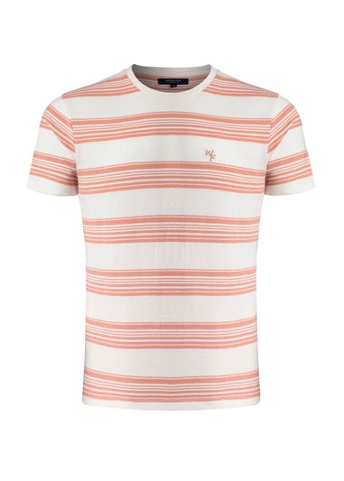 Weird Fish White Xavier Crepe Stripe T-Shirt
