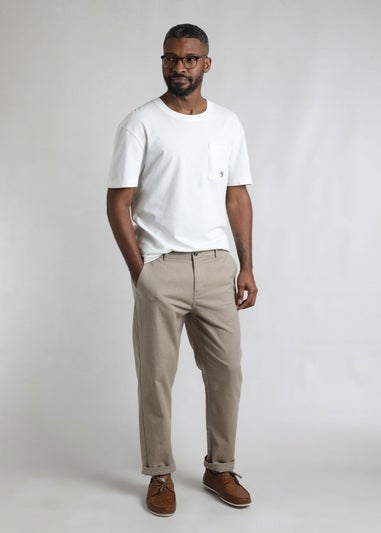 Weird Fish Stone Charleigh Textured Chino Trouser