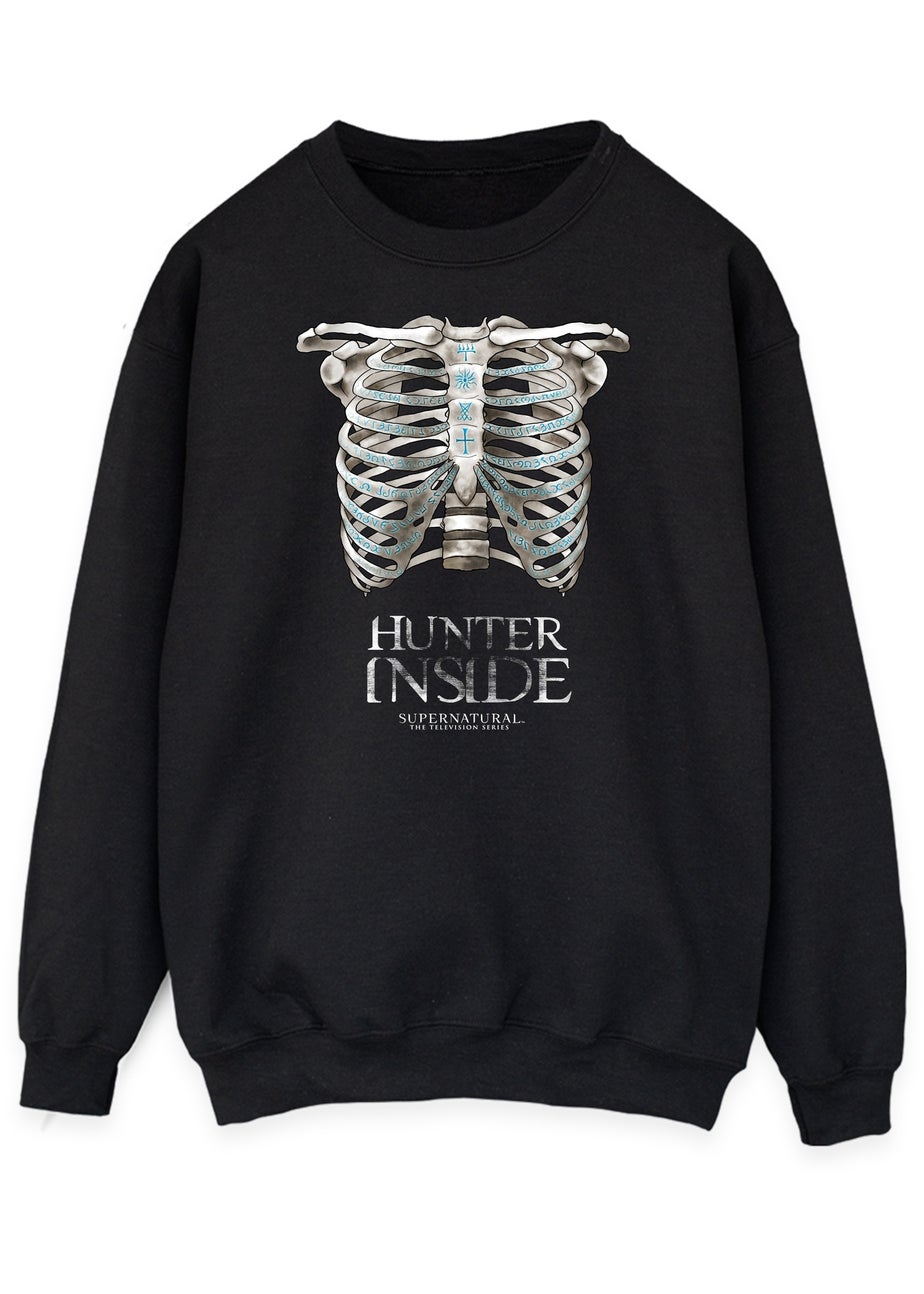 Supernatural Skeleton Hunter Women's Black Graphic Sweatshirt