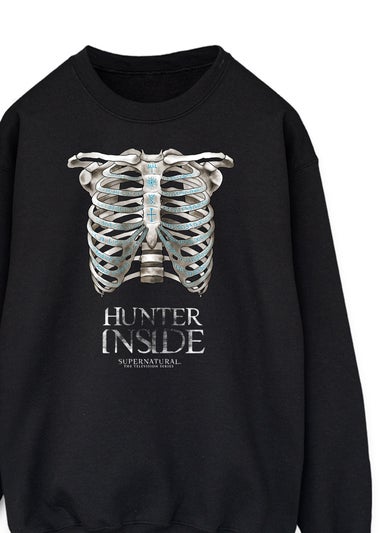 Supernatural Skeleton Hunter Women's Black Graphic Sweatshirt