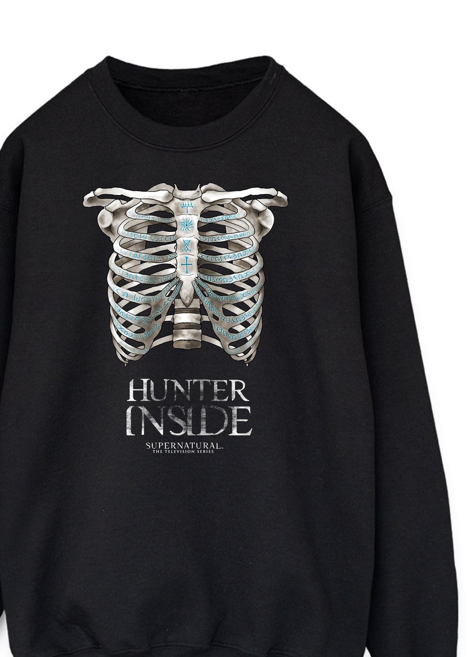 Supernatural Skeleton Hunter Women's Black Graphic Sweatshirt