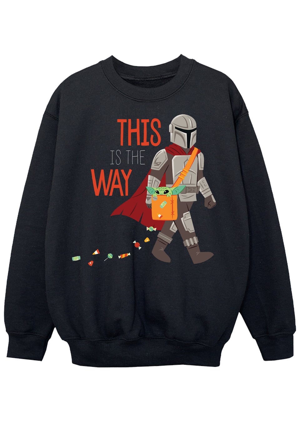 Star Wars Mandalorian This Is The Way Halloween Boys Black Graphic Sweatshirt (3-13 Years)