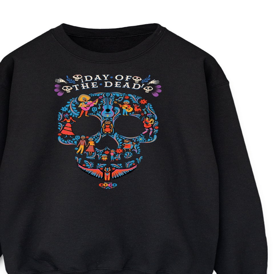 Disney Coco Day Of The Dead Women's Black Graphic Sweatshirt