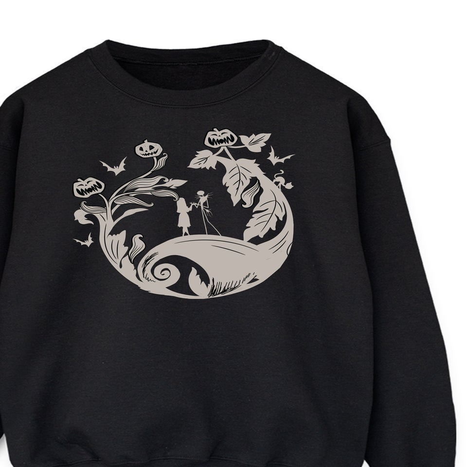 Disney The Nightmare Before Christmas Leaves Women's Black Graphic Sweatshirt