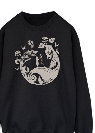 Disney The Nightmare Before Christmas Leaves Women's Black Graphic Sweatshirt