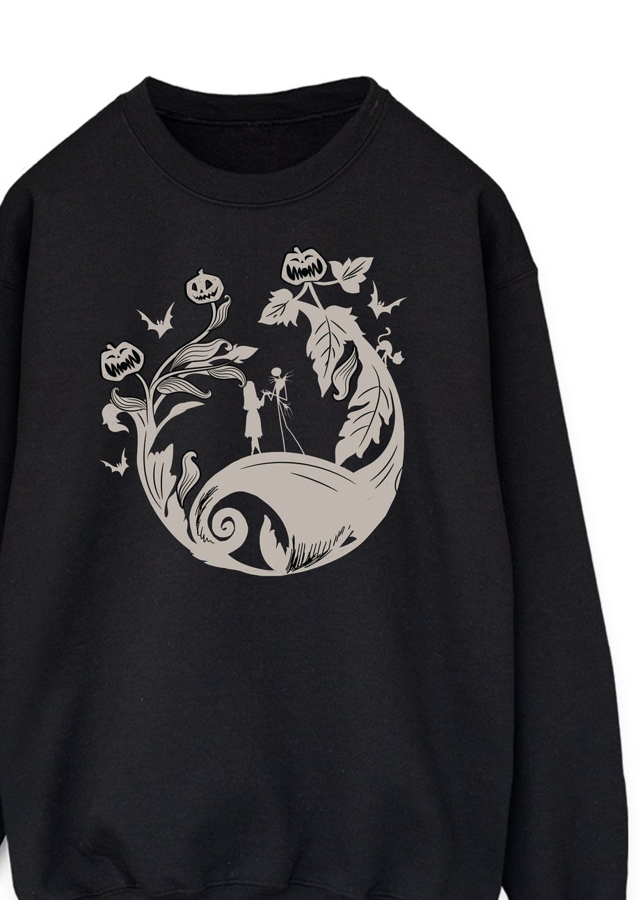 Disney The Nightmare Before Christmas Leaves Women's Black Graphic Sweatshirt