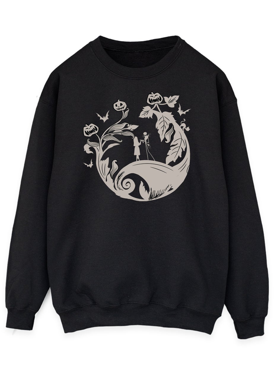 Disney The Nightmare Before Christmas Leaves Women's Black Graphic Sweatshirt