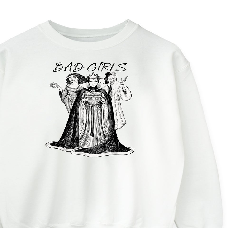 Disney Villains Bad Girls White Graphic Sweatshirt