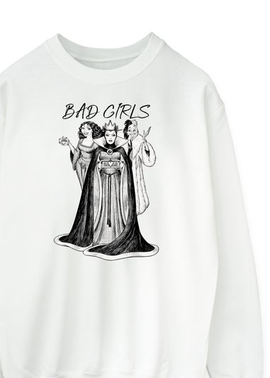 Disney Villains Bad Girls White Graphic Sweatshirt