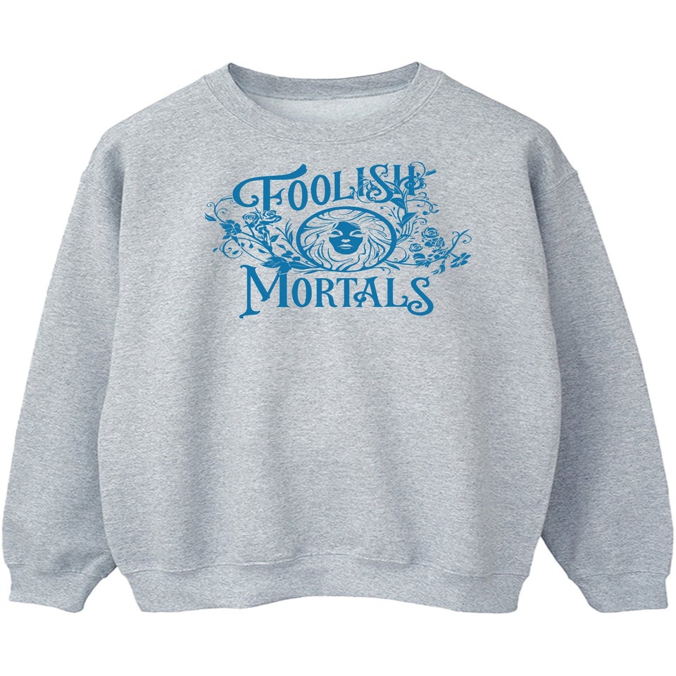 Disney Haunted Mansion Foolish Mortals Men's Grey Graphic Sweatshirt