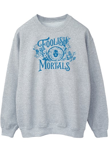 Disney Haunted Mansion Foolish Mortals Men's Grey Graphic Sweatshirt