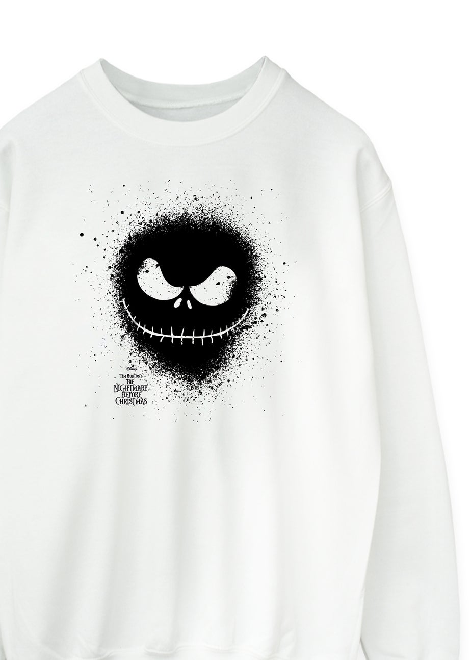 Disney The Nightmare Before Christmas Splatter Men's White Graphic Sweatshirt