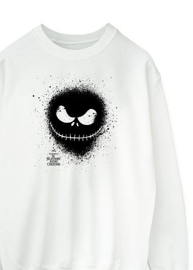 Disney The Nightmare Before Christmas Splatter Men's White Graphic Sweatshirt
