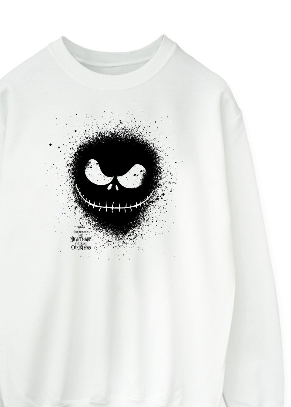 Disney The Nightmare Before Christmas Splatter Men's White Graphic Sweatshirt