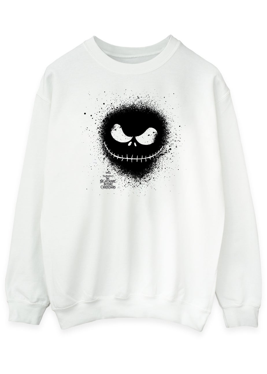Disney The Nightmare Before Christmas Splatter Men's White Graphic Sweatshirt