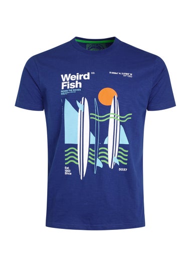 Weird Fish Cobalt Blue Coordinates Front Print Graphic T-Shirt