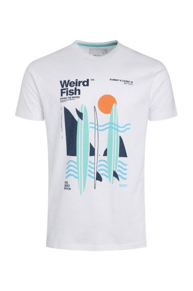 Weird Fish White Coordinates Front Print Graphic T-Shirt