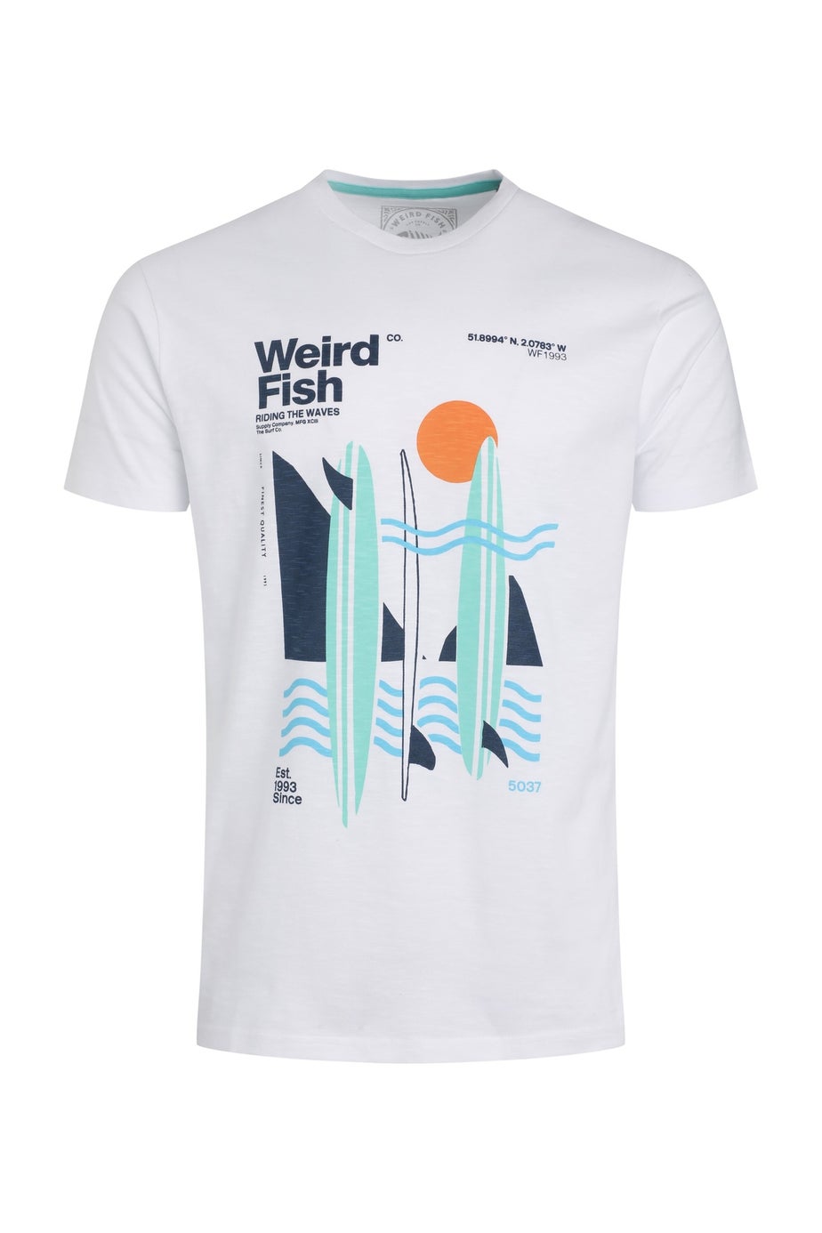 Weird Fish White Coordinates Front Print Graphic T-Shirt