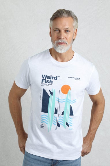 Weird Fish White Coordinates Front Print Graphic T-Shirt