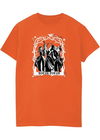 Disney Hocus Pocus Sisters Boyfriend Fit Women's Orange Graphic Boyfriend Fit T-Shirt