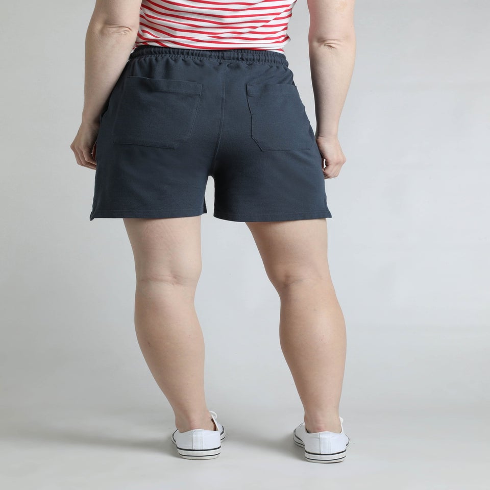Weird Fish Navy Ebony Pique Shorts