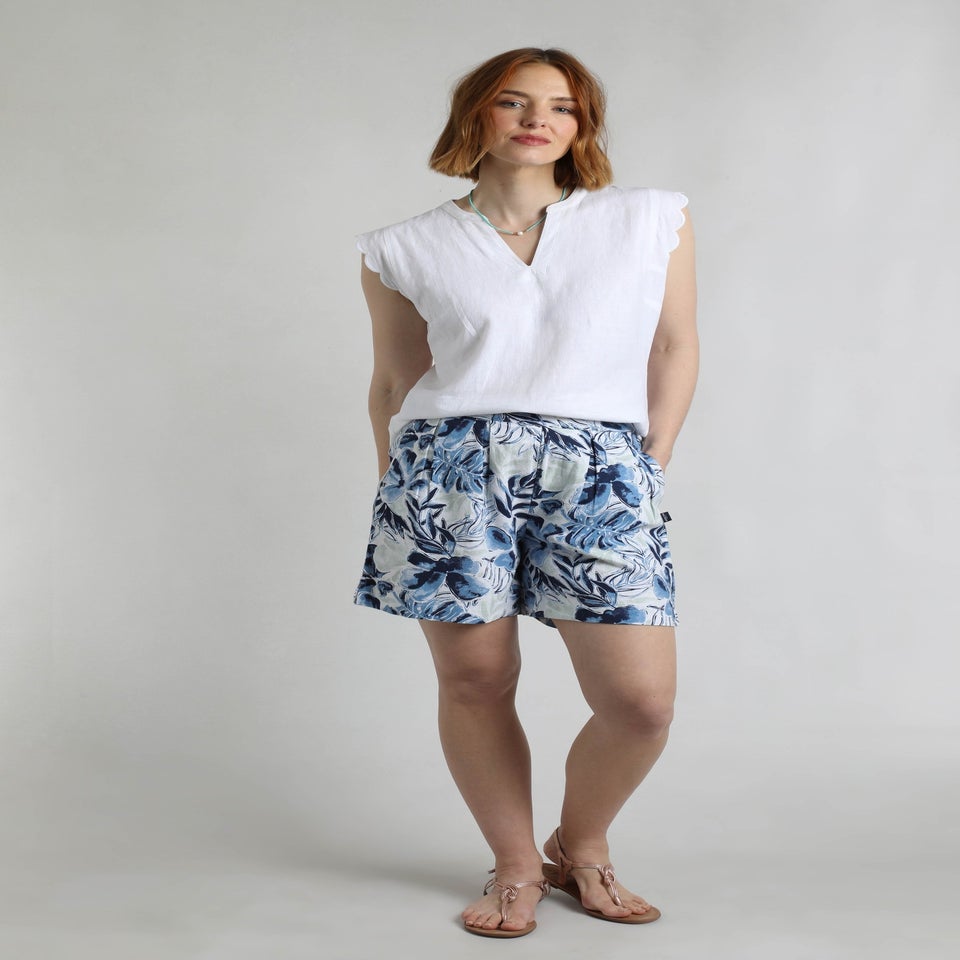 Weird Fish Estate blue Aloha Printed Shorts