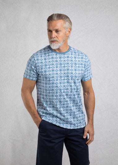 Weird Fish Faded Denim Howes Printed T-Shirt