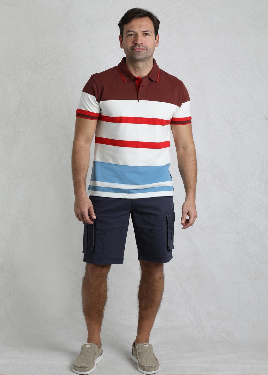 Weird Fish Pinot Red Sunbury Striped Pique Polo Shirt