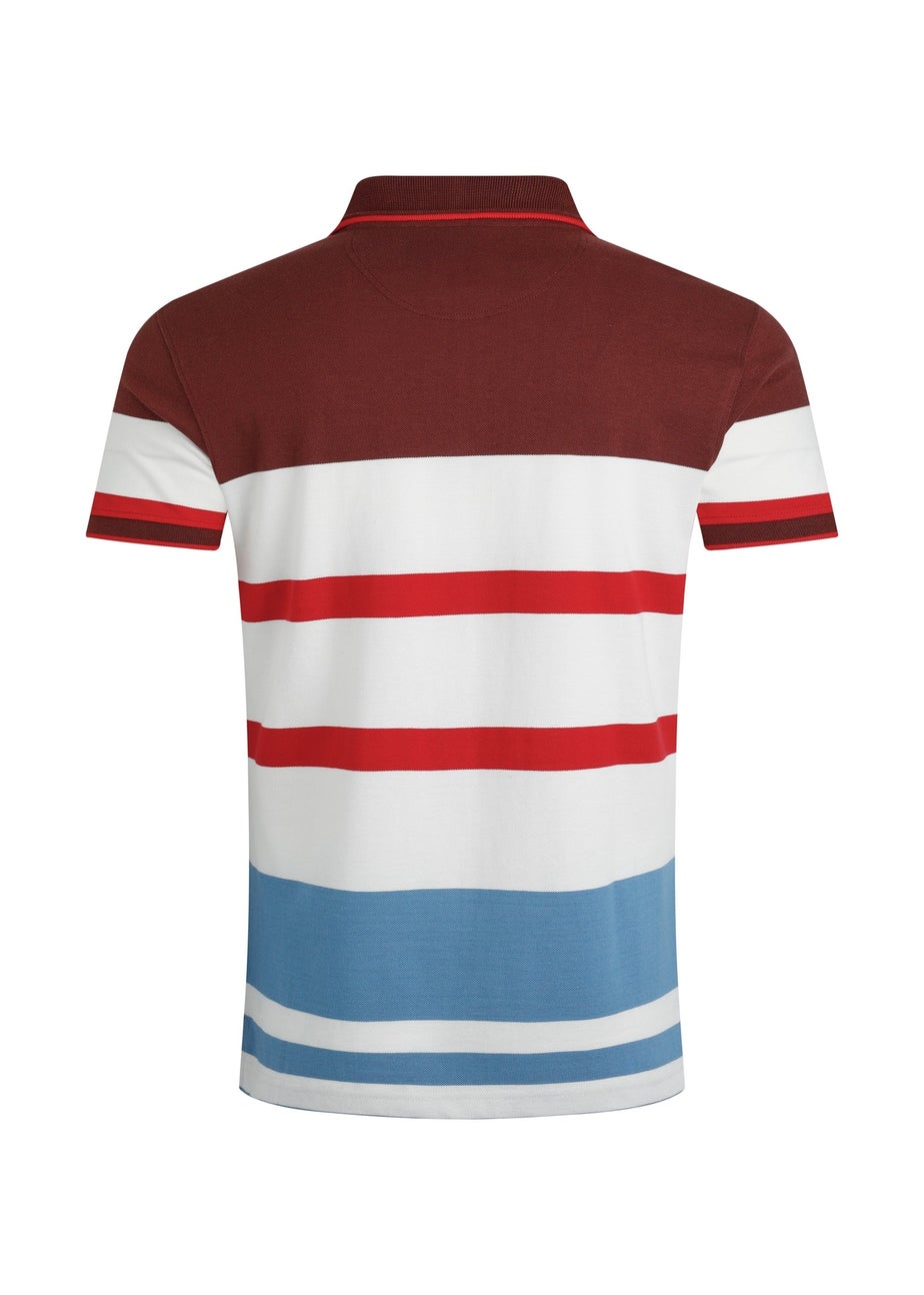 Weird Fish Pinot Red Sunbury Striped Pique Polo Shirt