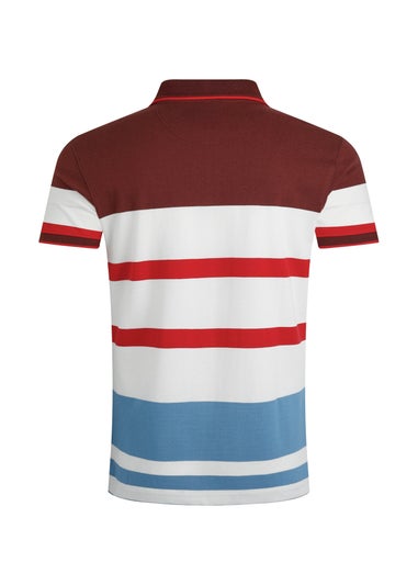 Weird Fish Pinot Red Sunbury Striped Pique Polo Shirt