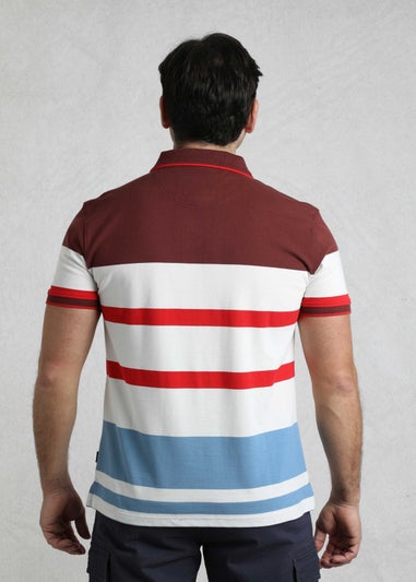 Weird Fish Pinot Red Sunbury Striped Pique Polo Shirt