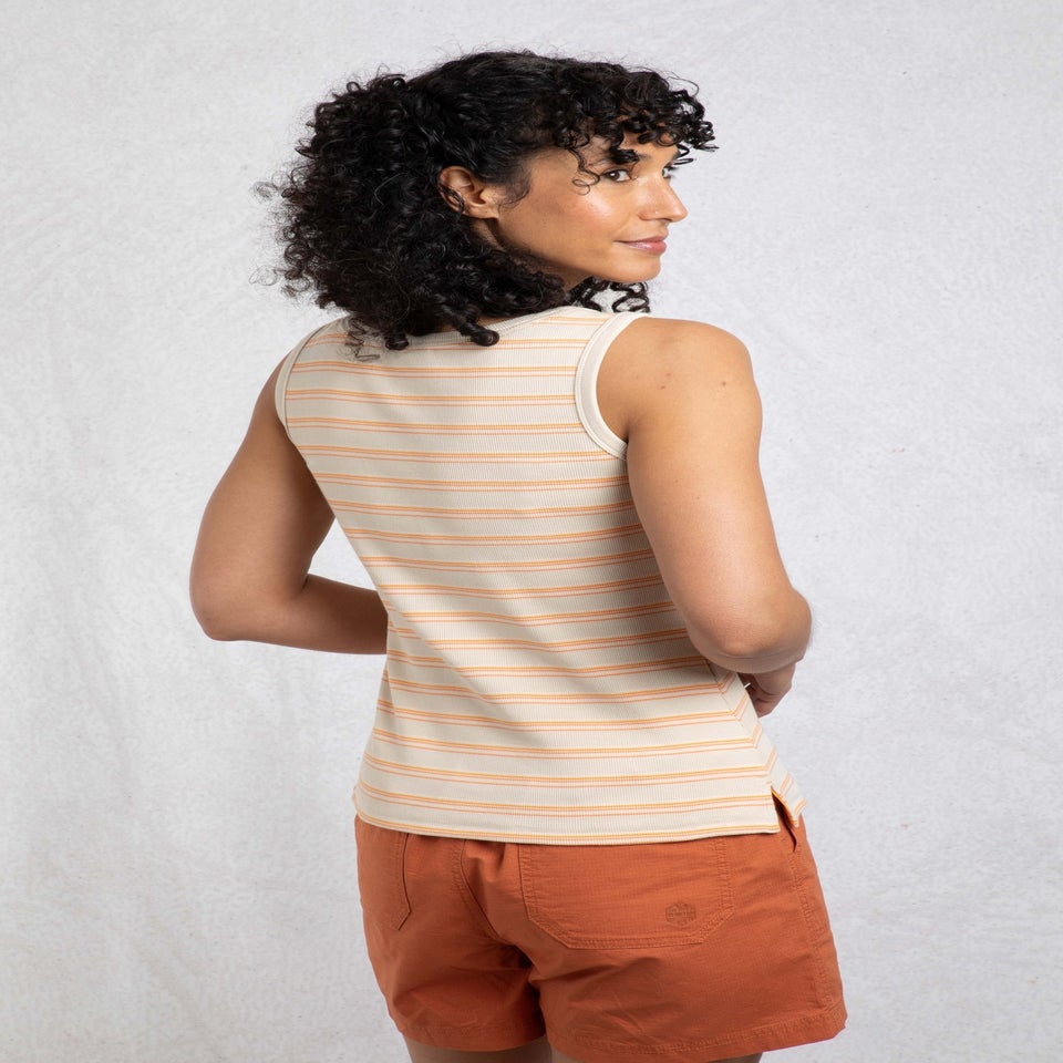 Weird Fish Peachblossom Luna Ribbed Stripe Vest