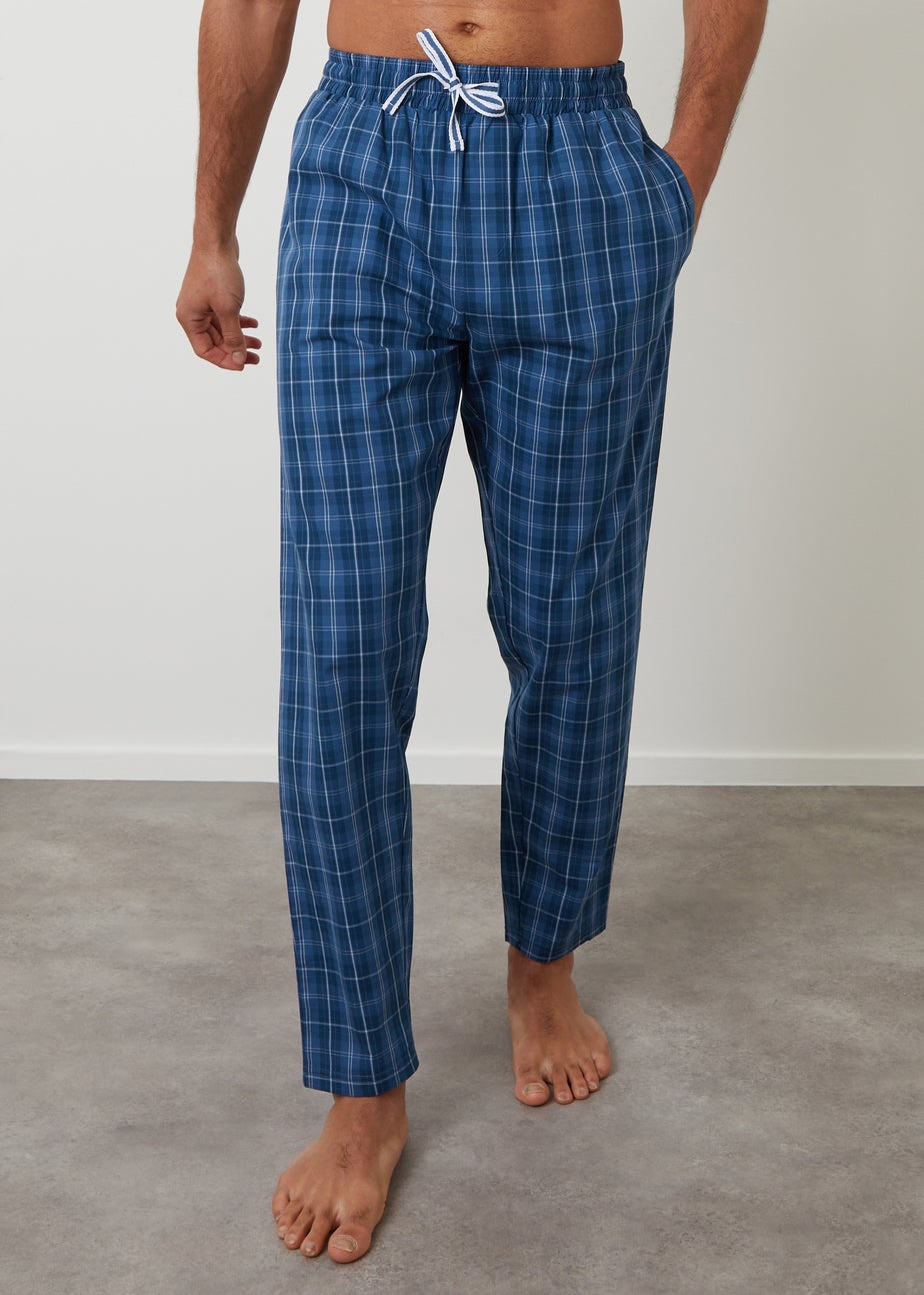 Threadbare Blue 2-Pack Cotton Poplin Check Lounge Pants