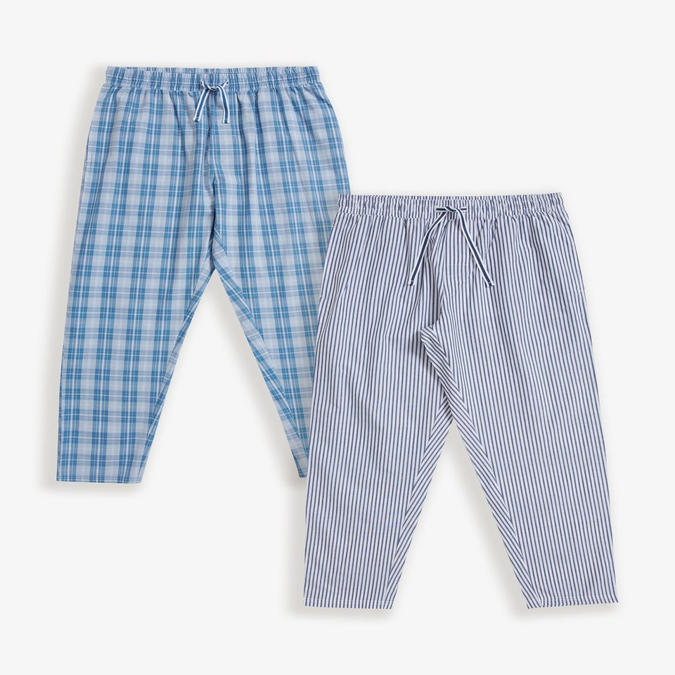Threadbare Blue 2-Pack Cotton Poplin Lounge Pants